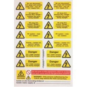 Industrial Signs IS8800SA PV Array Self Adhesive Vinyl Label Sets - Pack of 5