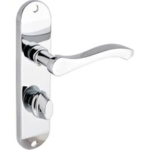 Capri Polished Chrome Lever Bathroom Door Handle - 1 Pair