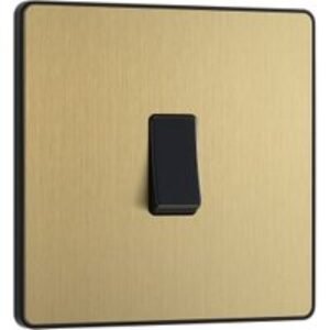 BG Evolve Brushed Brass 20A 16Ax Single Light Switch - 2 Way