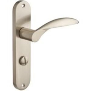 Shorne Brushed Satin Nickel Lever Bathroom Door Handle - 1 Pair