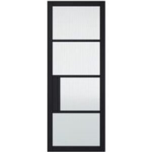 LPD Internal Chelsea 4 Lite Reeded Primed Plus Black Solid Core Door - 762 x 1981mm