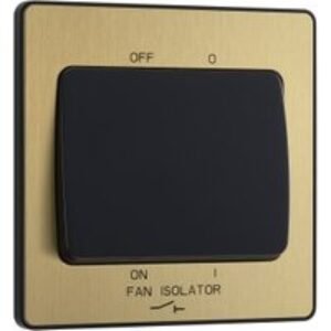 BG Evolve Brushed Brass 10A Fan Isolator Triple Pole Switch