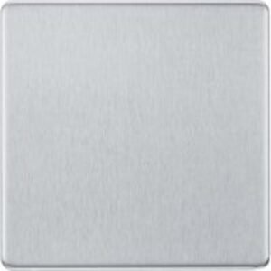BG Screwless Flatplate Brushed Steel 1 Gang Blank Plate