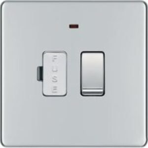 BG 13A Screwless Flat Plate Switched Fused Connection Unit, With Power Indicator - Polished Chrome