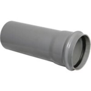 FloPlast 110mm Soil Pipe Single Socket 1m - Grey