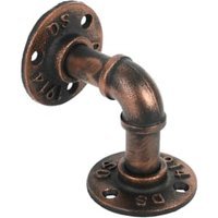 Pipe L Shape Antique Copper Shelf Bracket – 80 x 80mm