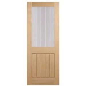 LPD Internal Mexicano Half Light Oak FD30 Fire Door -762 x 1981mm