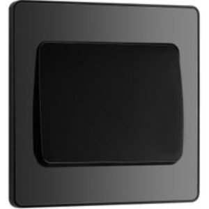 BG Evolve Black Chrome 20A 16Ax Wide Rocker Single Light Switch - 2 Way