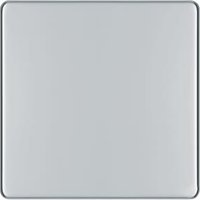 BG Screwless Flatplate Polished Chrome 1 Gang Blank Plate