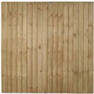 6ft x 6ft 1.83m x 1.85m Pressure Treated Vertical Board Fence Panel - Pack of 4