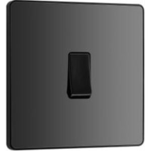 BG Evolve Black Chrome 20A 16Ax Single Light Switch - 2 Way