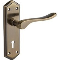 Bewdley Antique Brass Lever Lock Door Handle – 1 Pair