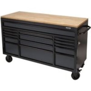 BUNKER® Grey 15 Drawer Workbench Roller Tool Cabinet - 61in