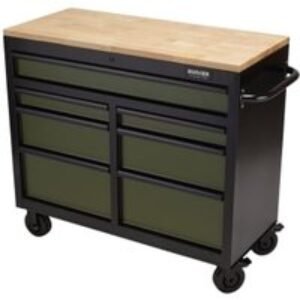 BUNKER® Green 7 Drawer Workbench Roller Tool Cabinet - 41in
