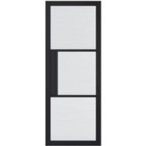 LPD Internal Tribeca 3 Lite Reeded Primed Plus Black Solid Core Door - 762 x 1981mm
