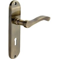 Capri Antique Brass Lever Lock Door Handle – 1 Pair