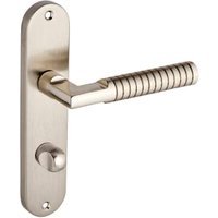 Kempston Dual-Tone Nickel Lever Bathroom Door Handle – 1 Pair