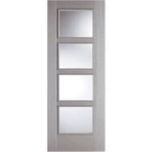 LPD Internal Vancouver 4 Lite Pre-Finished Light Grey FD30 Fire Door - 686 x 1981mm