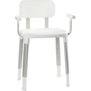 Croydex Modular Chrome & White Shower Seat with Arms– 425 x 530mm