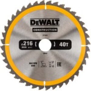 DEWALT DT1953-QZ 40 Teeth Construction Cross Cut Circular Saw Blade - 216 x 30mm