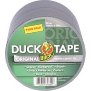 Duck Tape Original Silver 50mm x 25m Twin Pack
