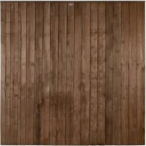 Forest Garden 6ft x 6ft Pressure Treated Brown Vertical Board Fence Panel 1830 x 1850mm