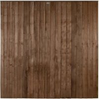 Forest Garden 6ft x 6ft Pressure Treated Brown Vertical Board Fence Panel 1830 x 1850mm