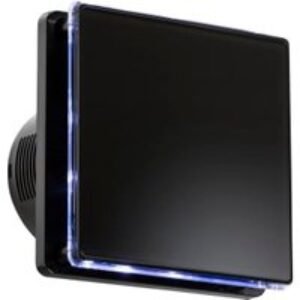 Knightsbridge Extractor Fan with Backlit LED and Overrun Timer - Black
