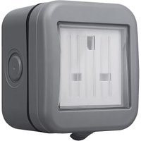 Masterplug 13A Single Exterior Unswitched Socket – Grey
