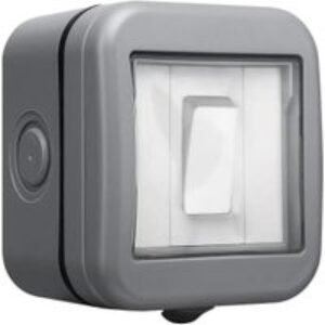 Masterplug 10A Single Exterior 2 Way Switch - Grey
