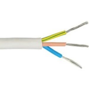 3 Core 3183TQ White Heat Resistant Butyl Flexible Cable - 2.5mm² - 15m