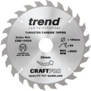 Trend CSB/19024 24 Teeth Combination Cut Craft Circular Saw Blade - 190 x 30mm
