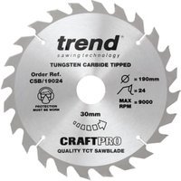 Trend CSB/19024 24 Teeth Combination Cut Craft Circular Saw Blade – 190 x 30mm