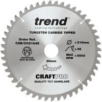 Trend CSB/CC21648 48 Teeth Fine Cut Craft Mitre Saw Blade – 216 x 30mm