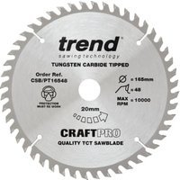 Trend CSB/PT16548 48 Teeth Extra Fine Finish Craft Plunge Saw Blade – 165 x 20mm