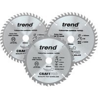 Trend CSB/160/3PK/A Craft Pro Saw 160 x 20mm Mixed Saw Blade – Triple Pack