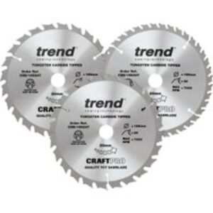 Trend CSB/165/3PK/C Craft Pro 165 x 20mm Mixed Saw Blade - Triple Pack