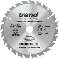Trend CSB/16524T 24 Teeth Thin Cut Craft Circular Saw Blade – 165 x 20mm