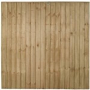6ft x 6ft 1.83m x 1.85m Pressure Treated Vertical Board Fence Panel - Pack of 3