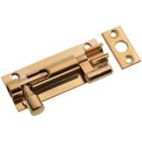 Wickes Polished Brass Necked Barrel Bolt – 63mm