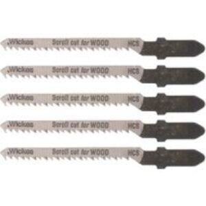 Wickes T Shank Scroll Cut Jigsaw Blade for Wood - Pack of 5