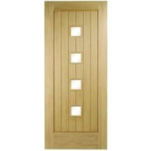 Wickes Sienna Glazed External Cottage Oak Door - 1981 x 838mm