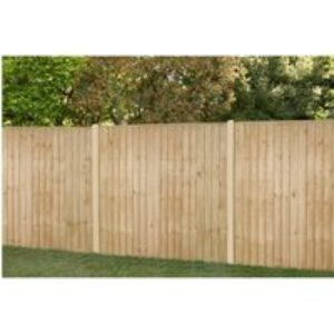 6ft x 5ft 1.83m x 1.54m Pressure Treated Vertical Board Fence Panel - Pack of 5