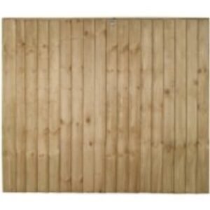 6ft x 5ft 1.83m x 1.54m Pressure Treated Vertical Board Fence Panel - Pack of 3