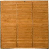 6ft x 6ft 1.83m x 1.83m Dip Treated Overlap Fence Panel - Pack of 3