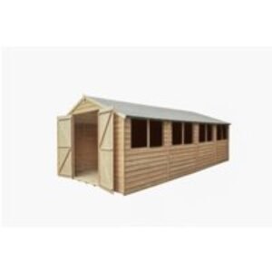 Overlap Pressure Treated 10 x 20 Apex Shed - Double Door