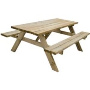 Forest Garden Large Rectangular Picnic Table Seats 8