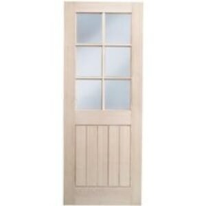 Wickes Geneva Glazed Oak Cottage Internal Door - 1981 x 762mm