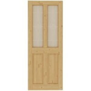 Wickes Chester 4 Panel Knotty Pine Glazed Door - 1981 x 686mm