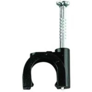 Deta Black Round Cable Clips -  7-10mm - Pack of 50